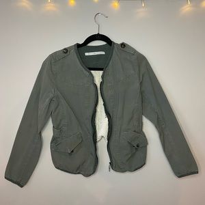 Nordstrom crochet back olive green cargo jacket